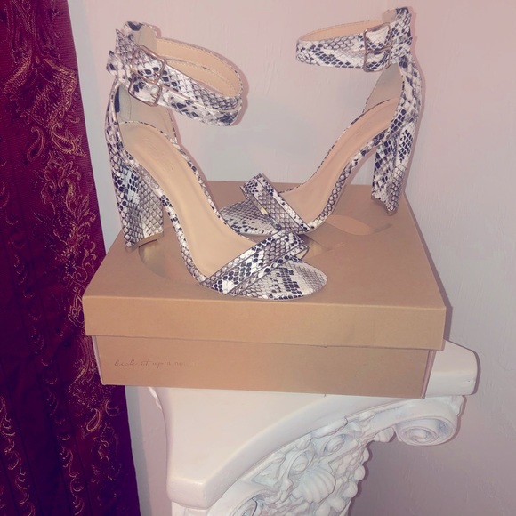 Charlotte Russe Shoes - Charlotte Russe Snake Skin Print High Heels